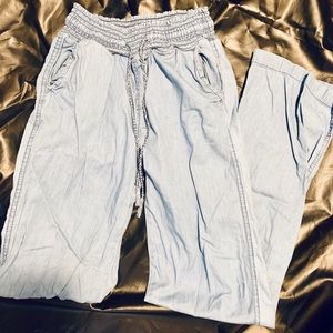 SO Wide Leg Beach Pants Light Blue Size Small